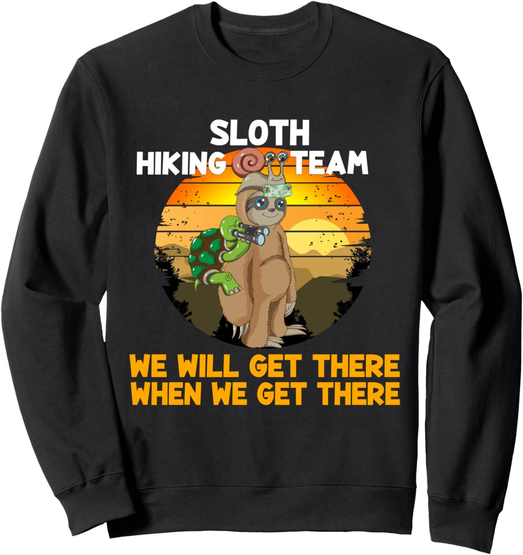 Schnecke Schildkröte Sloth Hiking Team Vintage Geschenk Sweatshirt