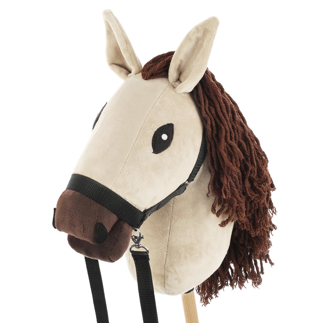 SKIPPI Hobby Horse Biskuit, Grosses Steckenpferd A3, Halfter und Zügeln im Set, Hobby Horsing Pferd