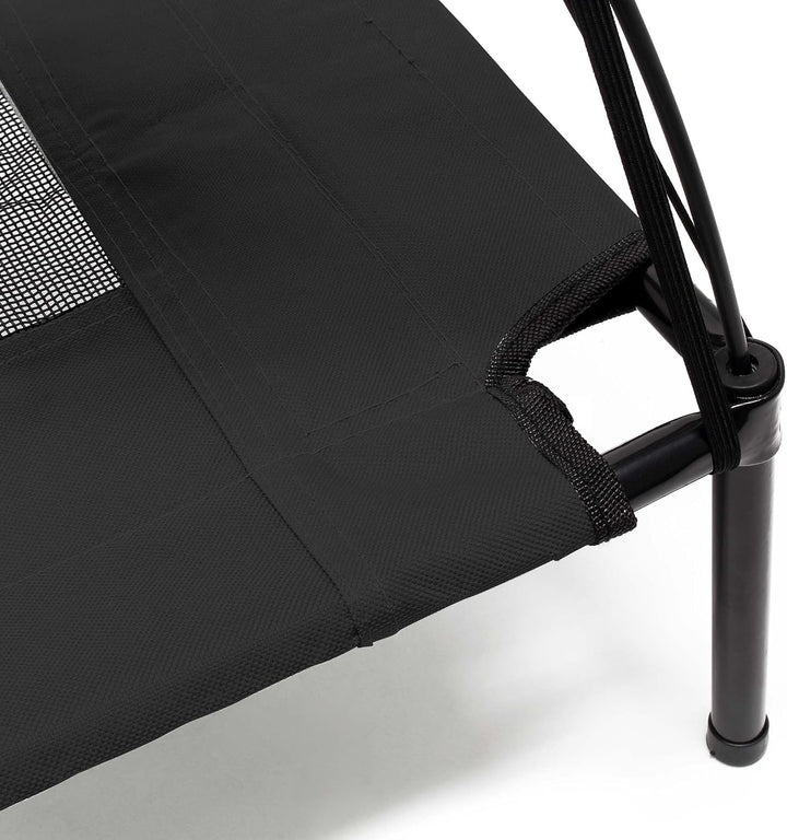 Wiltec Hundebett mit Dach Schwarz 76 x 60 x 16 cm Grösse M bis 25 kg Outdoor Katzenliege Haustier Sc