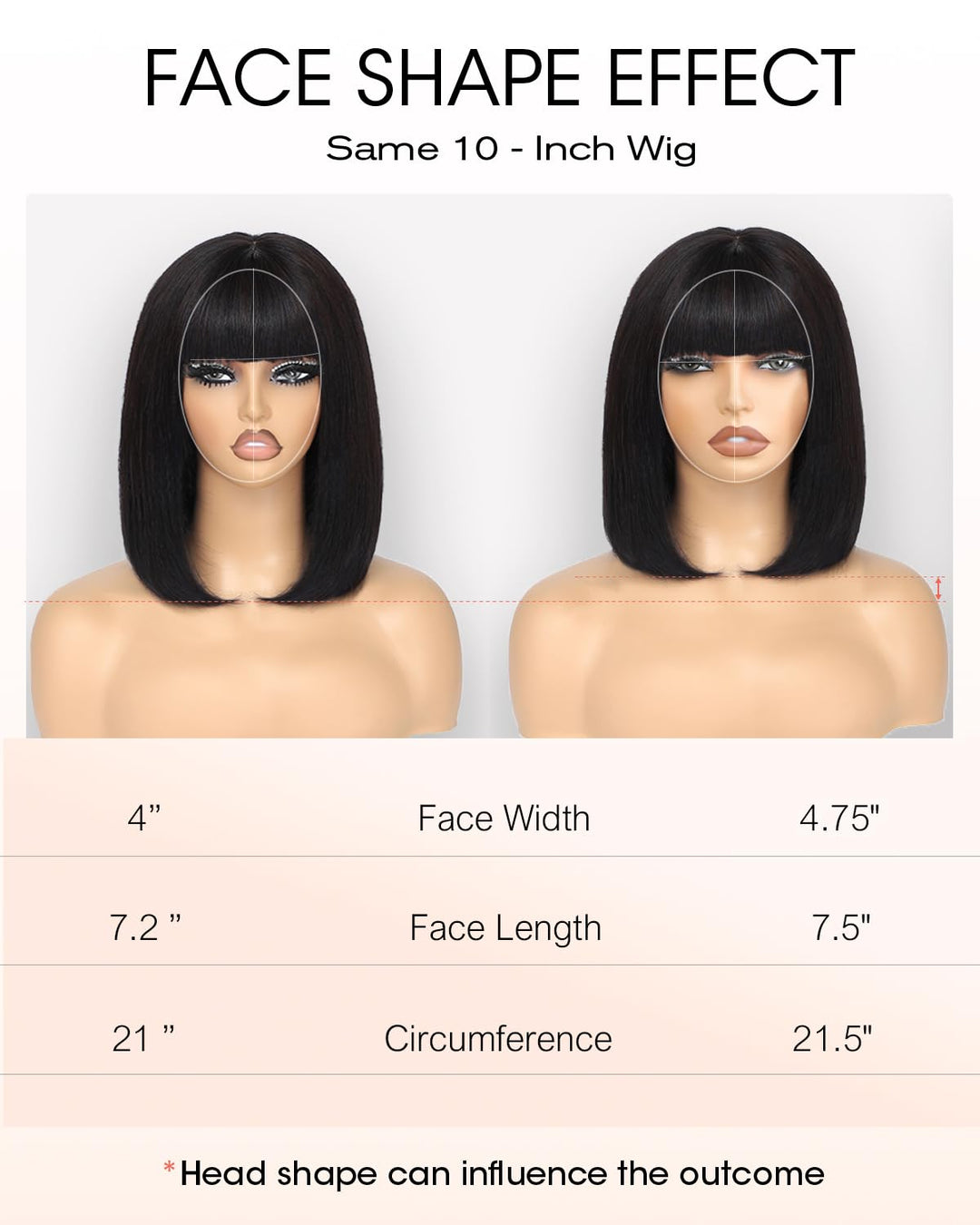 Tunfine Straight Bob Glueless Human Hair Wigs 2x4 Lace Front Wigs With Bangs Echthaar Perücke for Bl