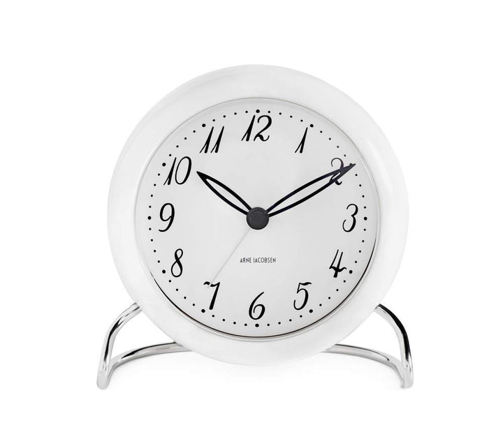 Arne Jacobsen Tischuhr Ø11 cm LK Originaldesign minimalistischer Ausdruck, Weiss 11cm Weiss, 11cm We