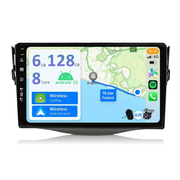 [6GB+128GB] Android 14 Autoradio für Toyota RAV4(2007-2011)-[Integriertes CarPlay/Android Auto/DSP/G