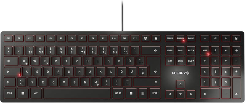 CHERRY KC 6000 SLIM, Ultraflache Design-Tastatur, Deutsches Layout (QWERTZ), Kabelgebunden (USB-A An