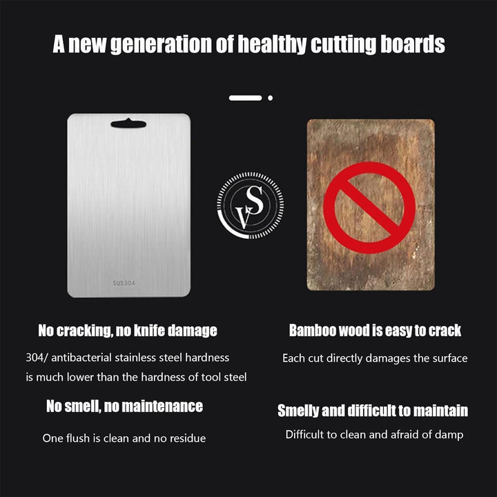 Titan Schneidebrett, 2 Stück Schneidbrett aus Edelstahl, Titanium Cutting Board, Leicht zu Reinigen,