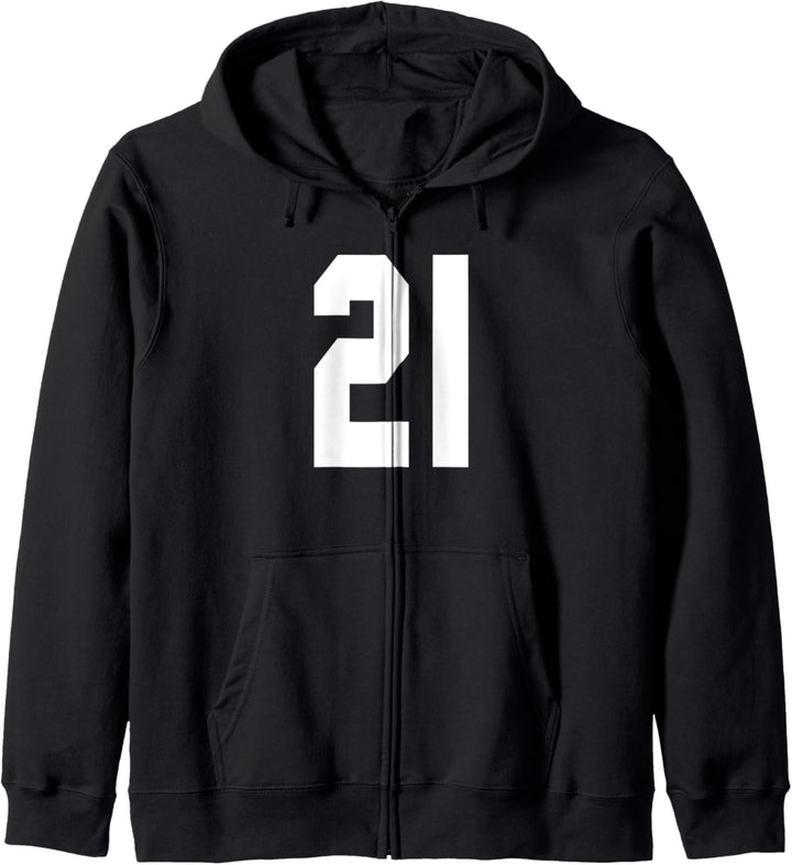 # 21 Team Sports Trikot vorne & hinten Number Player Fan Kapuzenjacke
