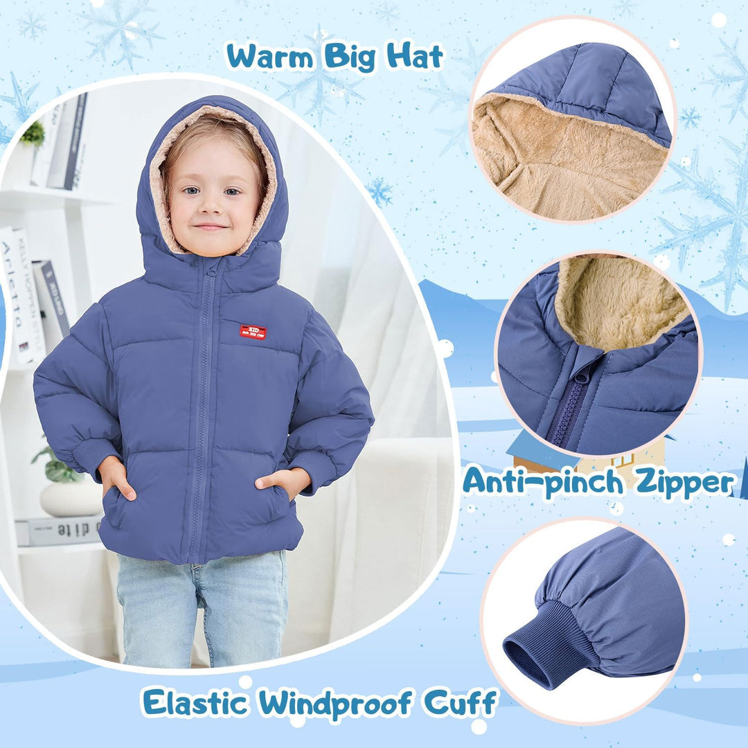 kids4ever Baby Winter Jacke Mantel Reissverschluss Kapuzenjacke Winddicht Warm Fleece Oberbekleidung