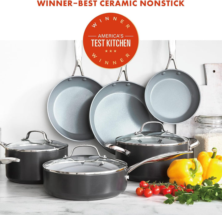 GreenPan Valencia Pro Kochgeschirr-Set mit Antihaftbeschichtung, 15-teilig, PFAS-frei,