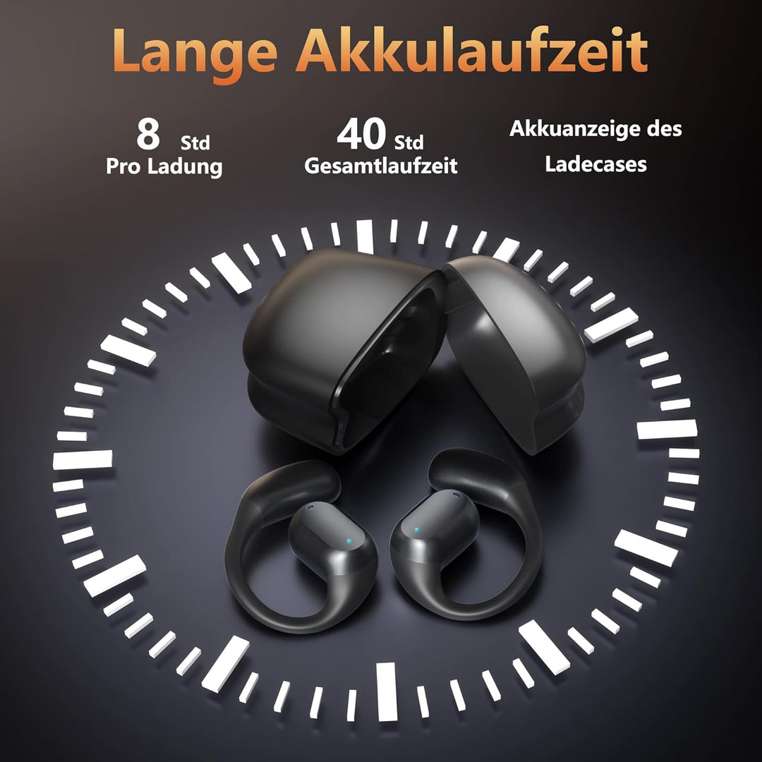 Open-Ear-Kopfhörer, kabelloses Bluetooth-Headset, integriertes Mikrofon, Bequeme Ohrhörer mit weiche