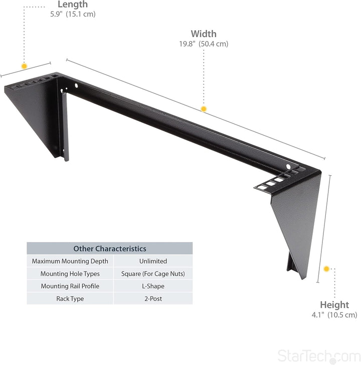 StarTech.com 2HE Vertikale Wandhalterung für Patch Panels - Stahl Rack mit Montagematerial für 19" N