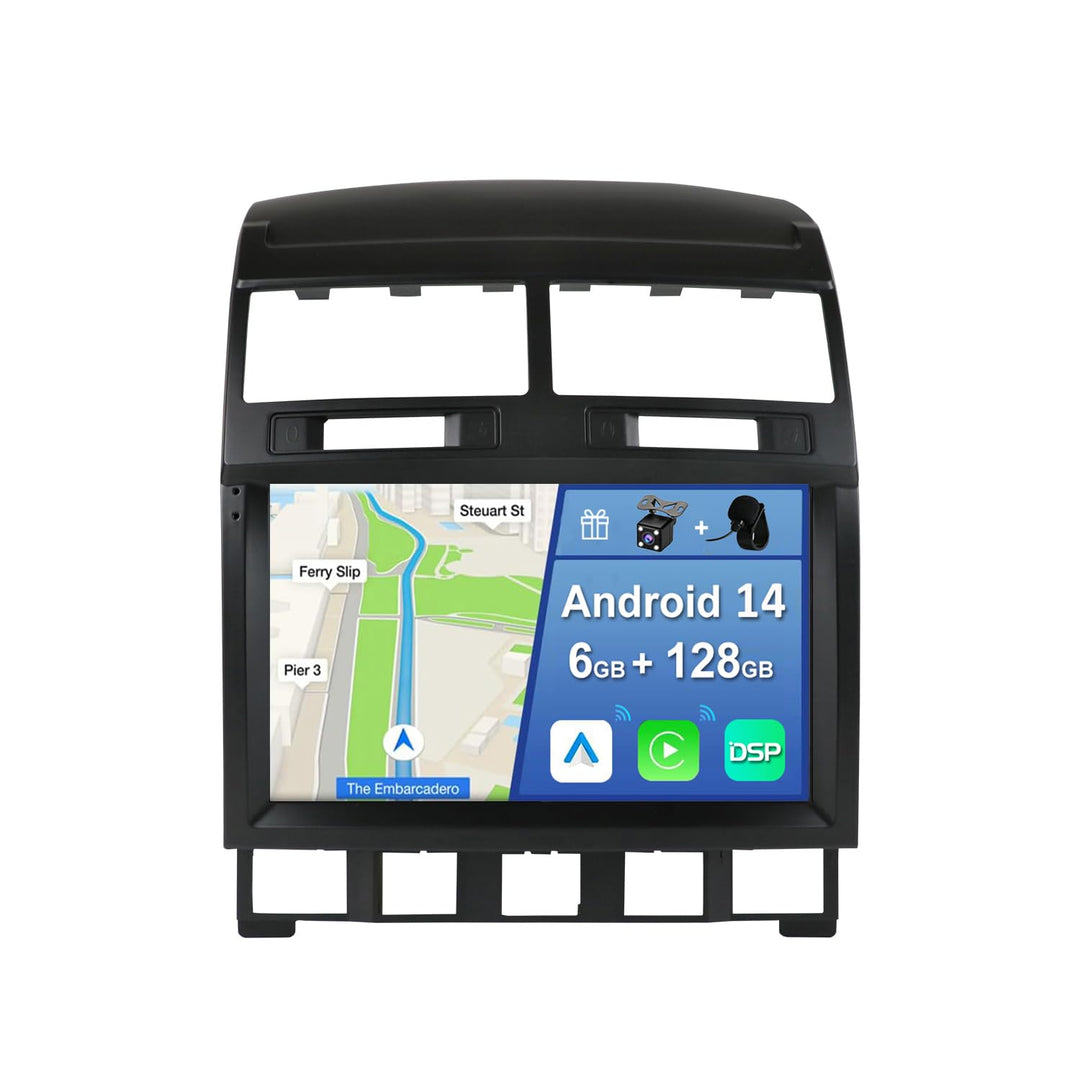 [6GB+128GB] Android 14 Autoradio für Volkswagen Touareg 2002-2010-[Integriertes CarPlay/Android Auto