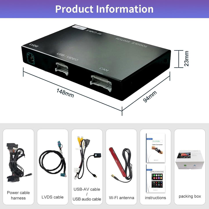 Road Top Wireless Carplay Nachrüstsatz Decoder, Android Auto Modul Empfänger Box für Mercedes Benz C