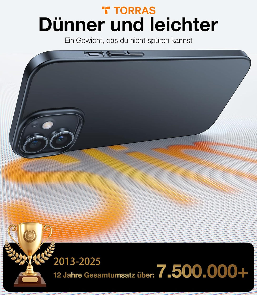 TORRAS Ultra Dünn für iPhone 12 Mini Hülle (mit 2 Schutzglas) Unzerbrechlich Schutz, Exzellente Samt