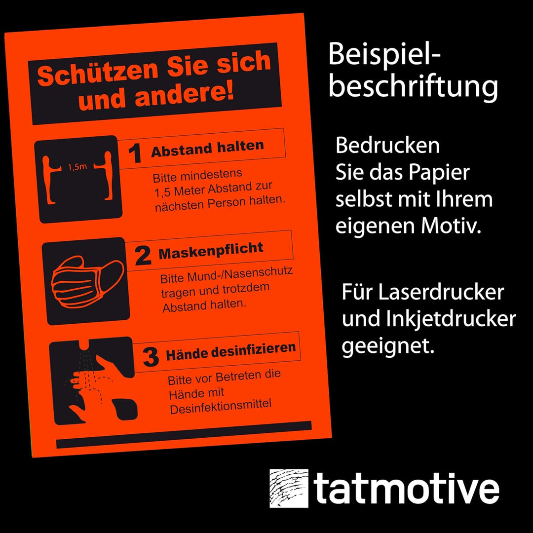 Neonpapier Extrem Grell NEON Rot 1000 Blatt DIN A4, 80 g/qm Briefpapier, Leuchtpapier Party Deko Bas