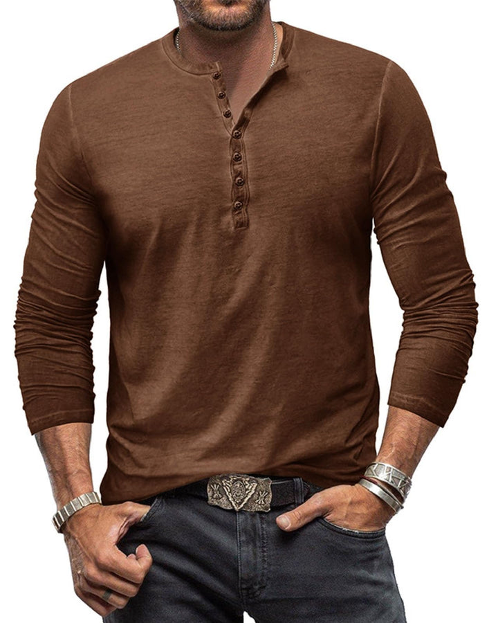 Henley Shirt Herren Langarm Langarmshirt Herren Longsleeve T Shirt Vintage Tshirt Baumwolle Longshir