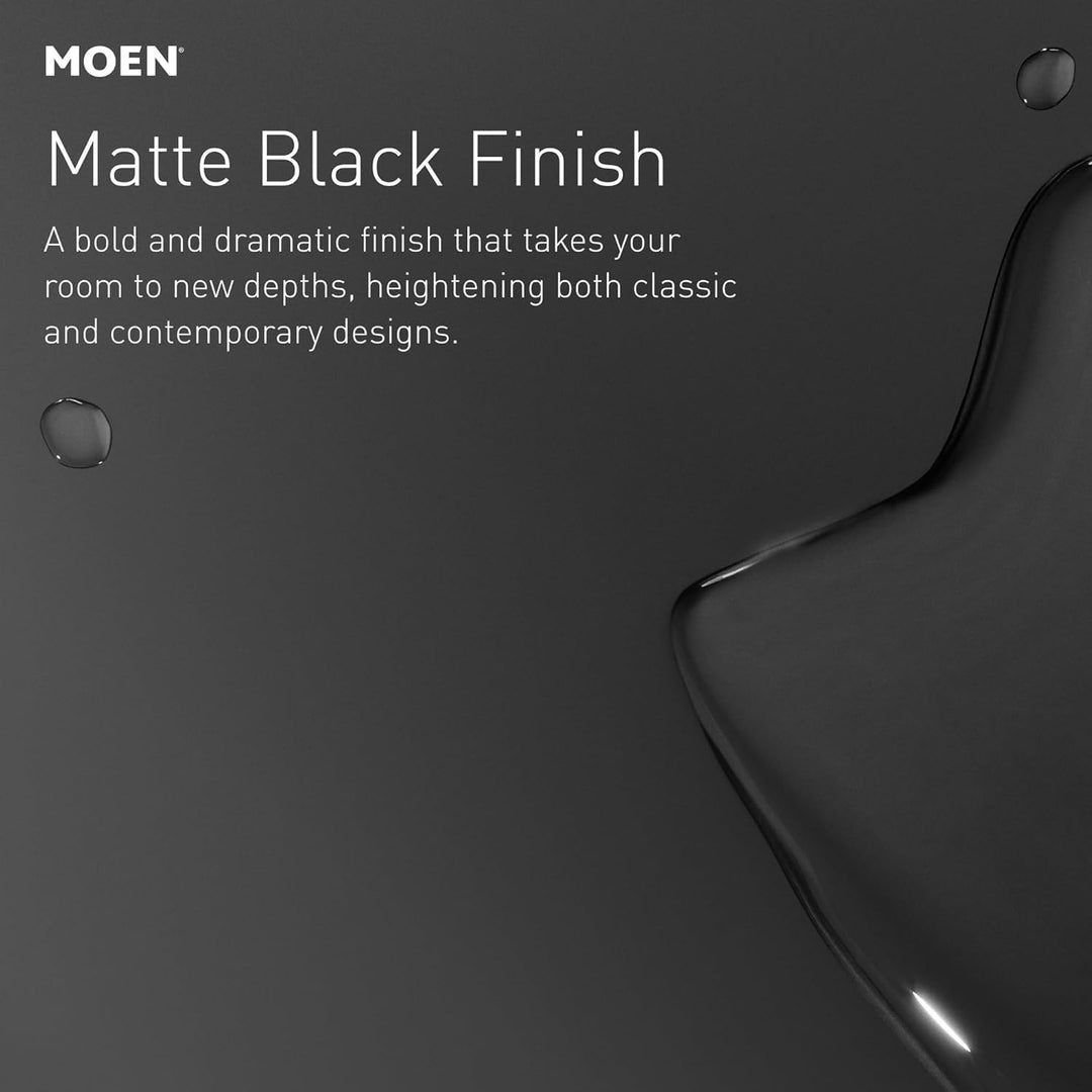 Moen Moderner Seifenspender für Küchenspüle mit nachfüllbarer Flasche, Mattschwarz, 3942BL, Schwarz