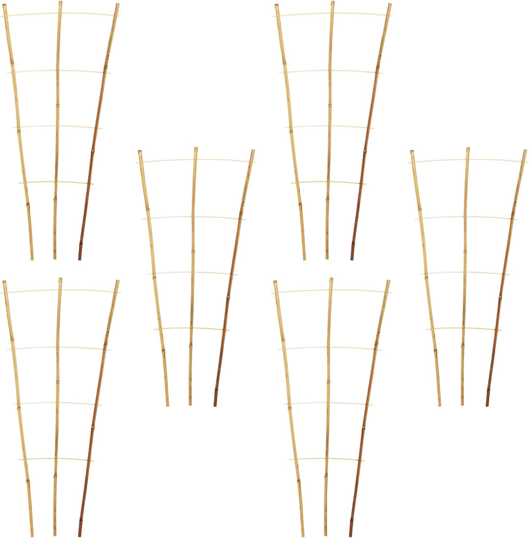 Bambus Rankgitter 75 x 35 cm Natur - 6er Set - Holz Kletterhilfe konisch für Rankpflanzen – Garten P