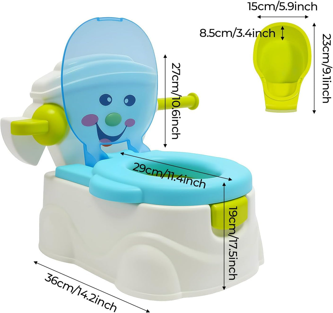 Töpfchen für Kinder Reise Tragbar 2in1 Toilettensitz mit Deckel Rückenlehne Rutschfest Töpfchentrain