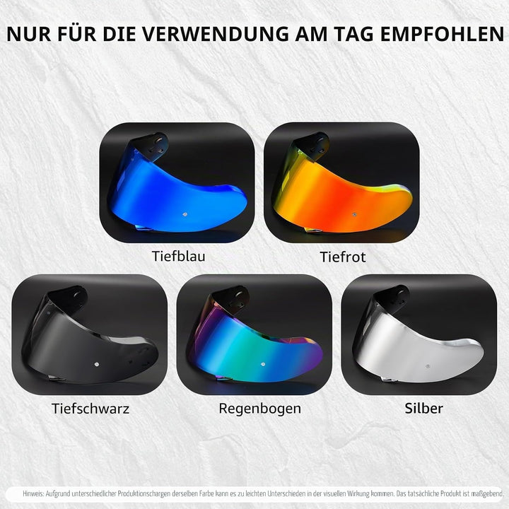 PSLER Helm Visier für Neotec 2 - Verspiegelt Helmvisier für Shoei Neotec 2 CNS-3 Getöntes Visier Mot