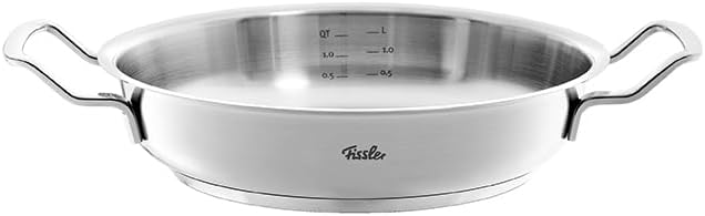 Fissler Original-Profi Collection/Edelstahl-Servierpfanne (Ø 28 cm, 3,0L) runder Bräter, hoher Rand,