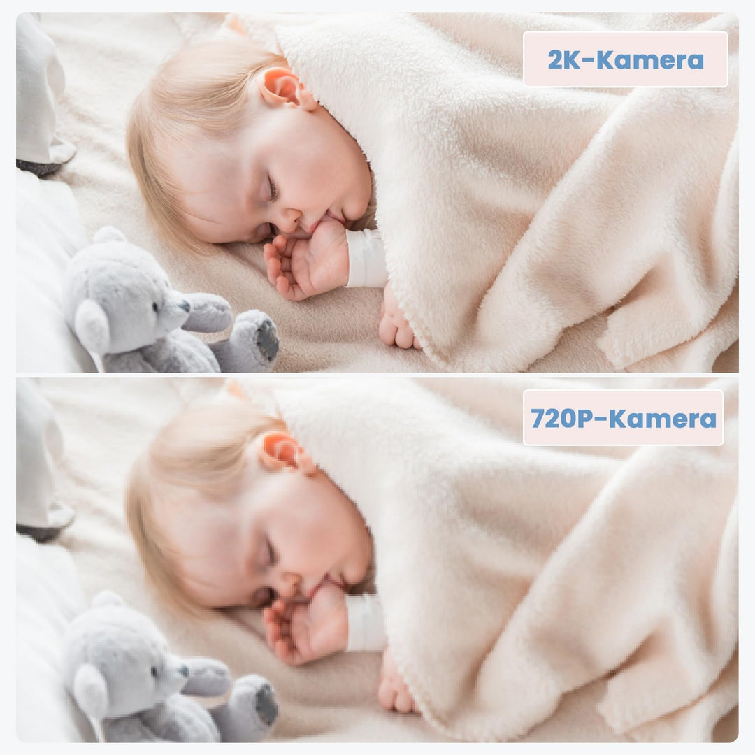 ieGeek Babyphone mit Kamera 2K 3MP, 5 Zoll WLAN Video-Babyfon mit PTZ 360°, automatischer Verfolgung