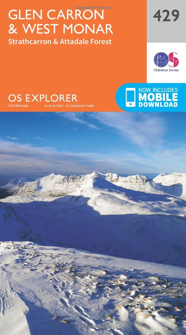 Glen Carron and West Monar (OS Explorer Map, Band 429), Karte