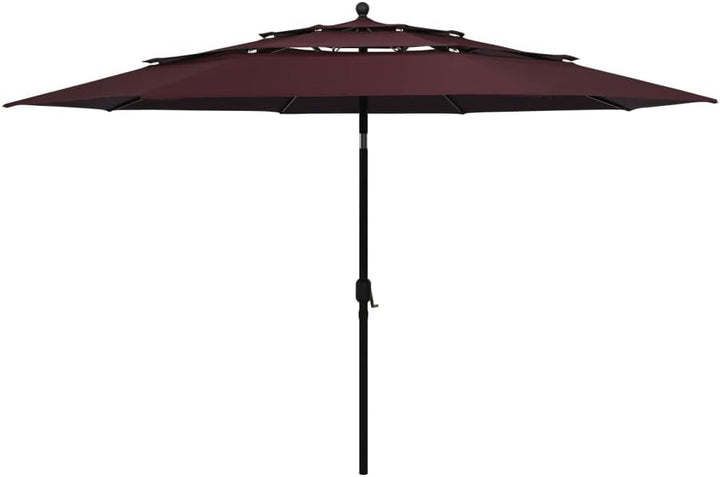 vidaXL Sonnenschirm mit Aluminium-Mast 3-lagig Ampelschirm Gartenschirm Marktschirm Strandschirm Kur