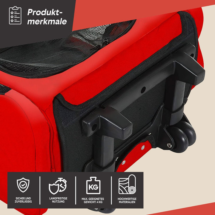 All Pets United Hunde-Trolley Haustier Tragetasche Transportbox für Hunde und Katzen Tier-Trolley Ha