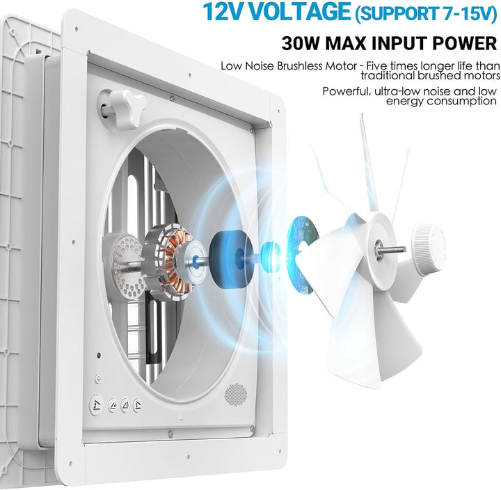 2012 Voice-Activated Max Air Belüftung für Wohnmobil Dachventilator Dachlüfter Reversibler Abluftven