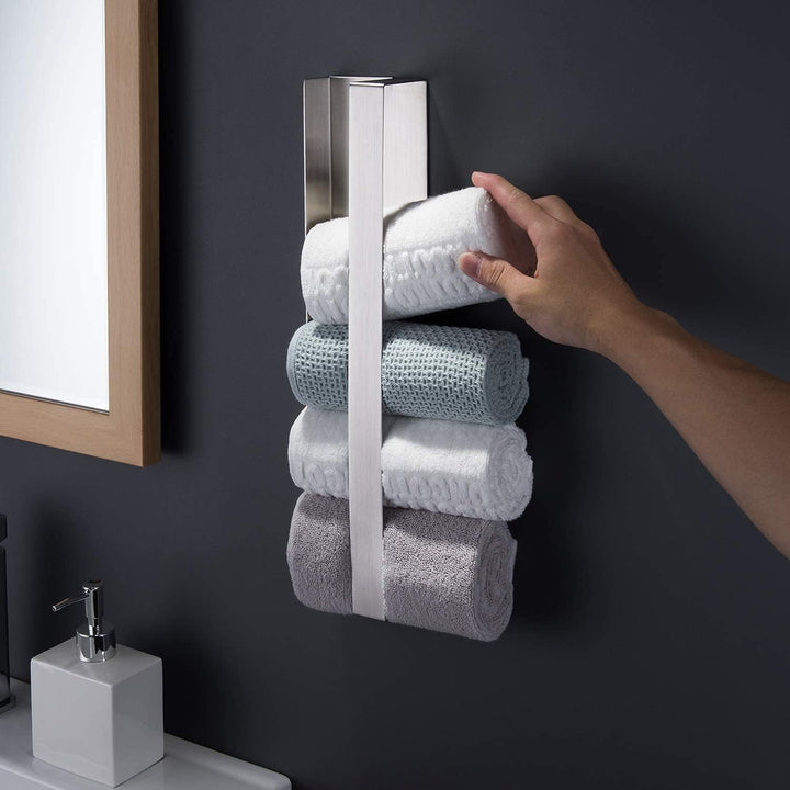 ZUNTO Handtuchhalter Ohne Bohren, Gästehandtuchhalter Selbstklebend, Handtuchstange Edelstahl Badezi