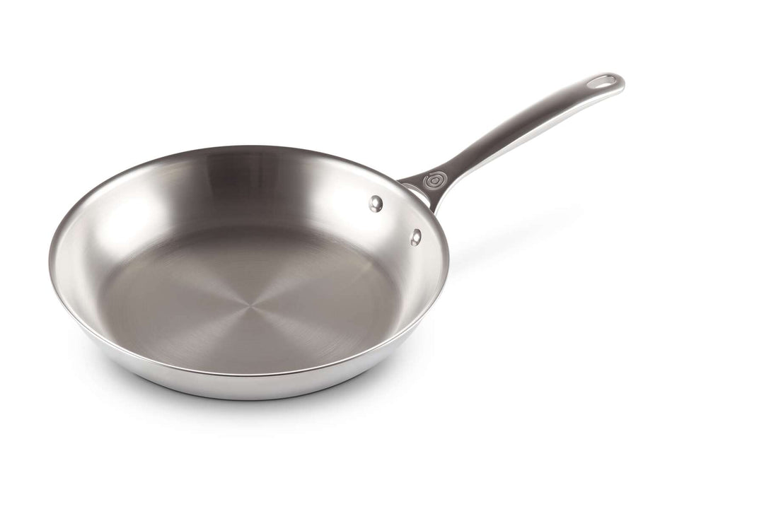 Le Creuset Unbeschichtete flache Pfanne aus 3-ply PLUS Edelstahl 28 cm, 96602528000100 28 cm Unbesch