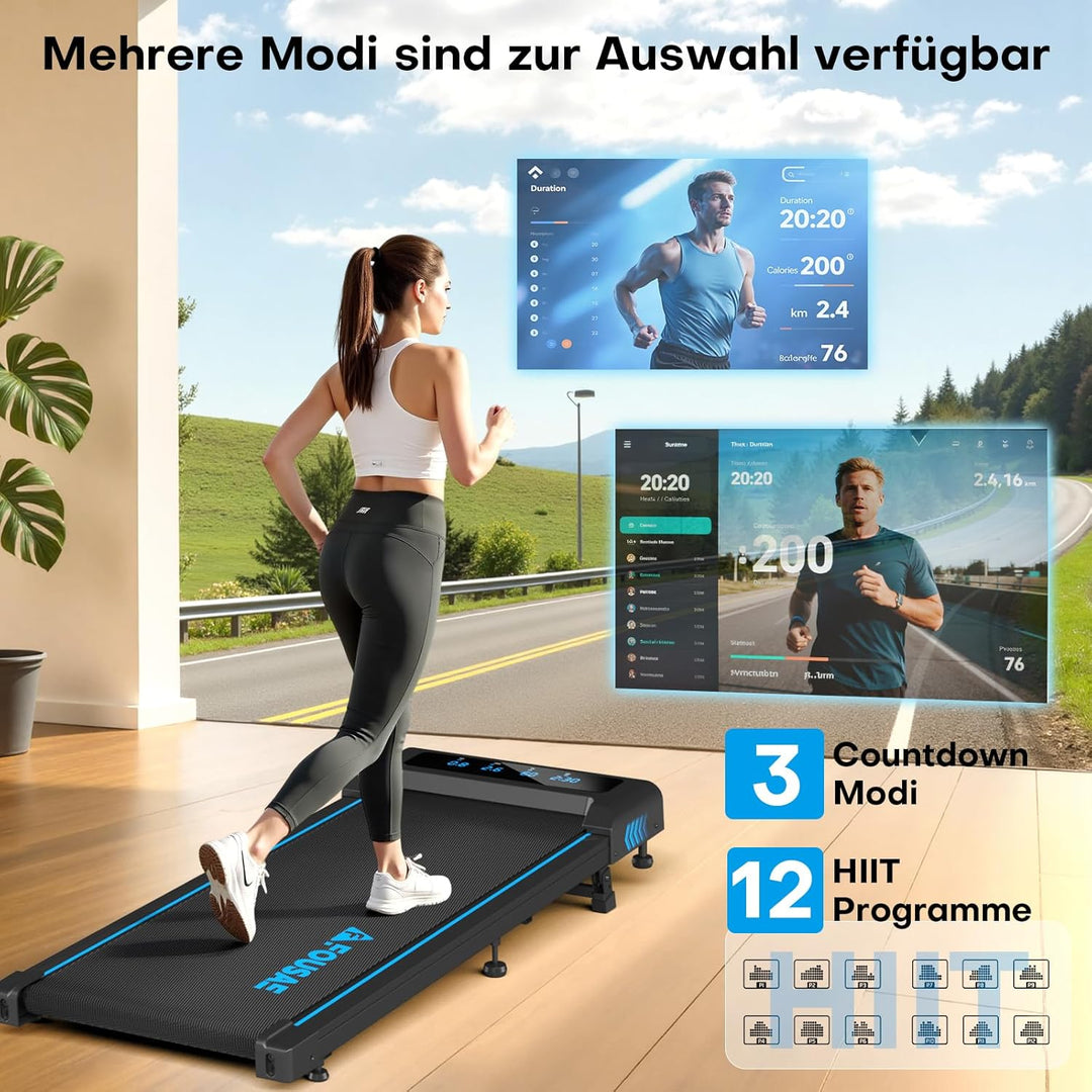 Walking Pad Laufband für Zuhause, 4-IN 1 Laufband Schreibtisch mit 9% Steigung, 2.5HP Walking Machin