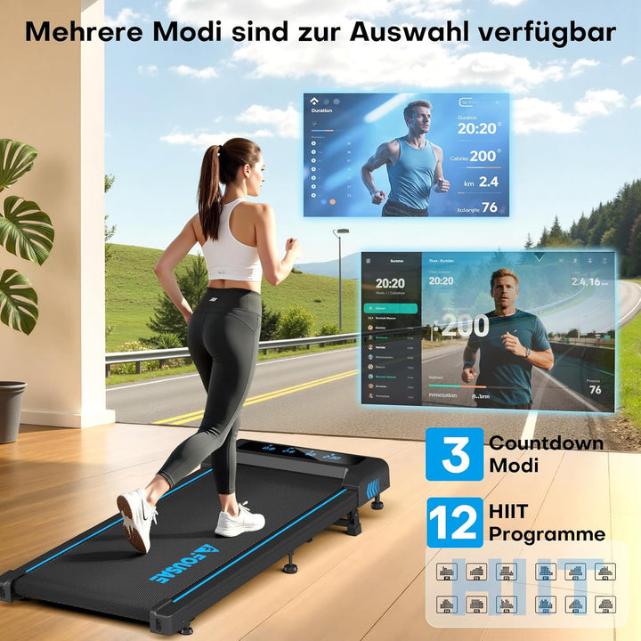 Walking Pad Laufband für Zuhause, 4-IN 1 Laufband Schreibtisch mit 9% Steigung, 2.5HP Walking Machin
