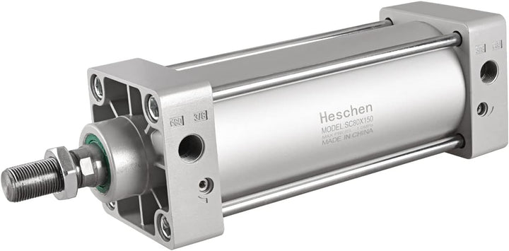 Heschen Pneumatischer Standard-Luftdruckzylinder, SC 80-150, PT3/8 Anschluss, 80mm Bohrung, 150mm Hu