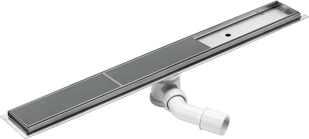 DEANTE Linearablauf mit Rost zur Montage unter Fliesen mit niedrigem Siphon KOS 010A, grau