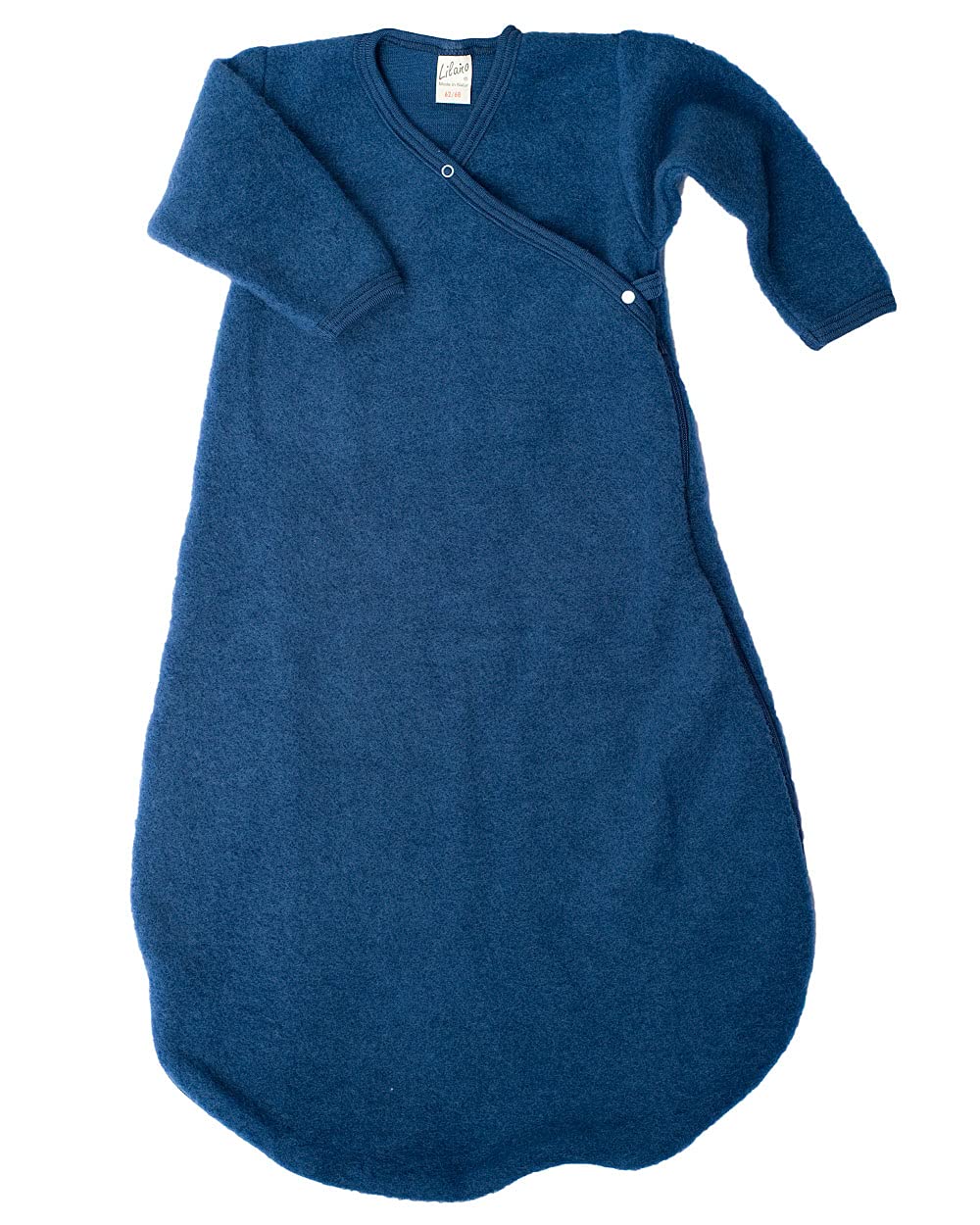 Lilano, Merino Wickelsach mit 2-Wege Reissverschluss Uni, 100% Wolle (kbT) (Marine, 62-68) Marine 62