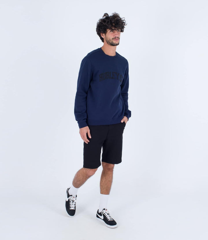Hurley Herren Applikation Crew Sweatshirt S Obsidian, S Obsidian