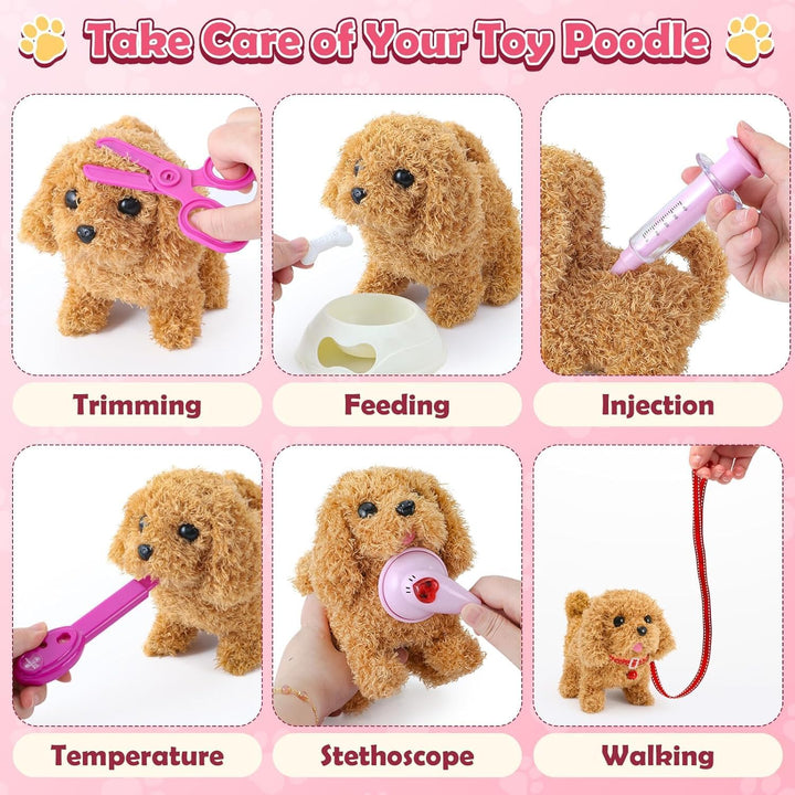 Tacobear Tierarzt Spielzeug Kinder mit Elektrisch Plüsch Hund Spielzeug Läuft und Bellt Schwanzwedel