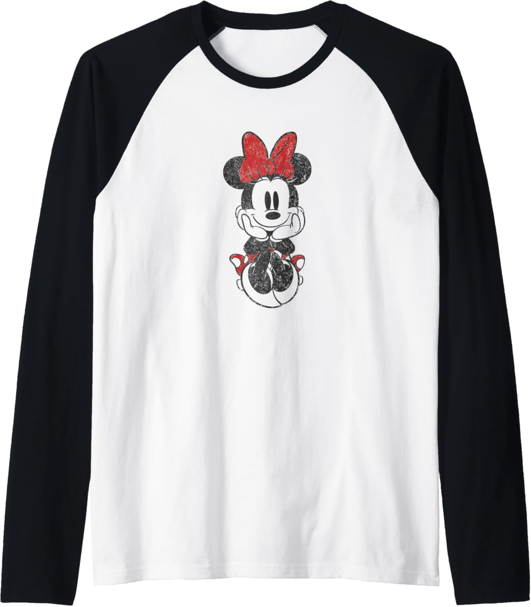 Disney Mickey And Friends Minnie Mouse Sitting Distressed Raglan