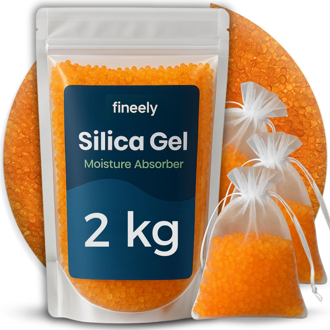Silica Gel Entfeuchter - 2 kg mit Farbindikator Orange-Grün, 3–5 mm Kugeln, wiederverwendbar, Trocke