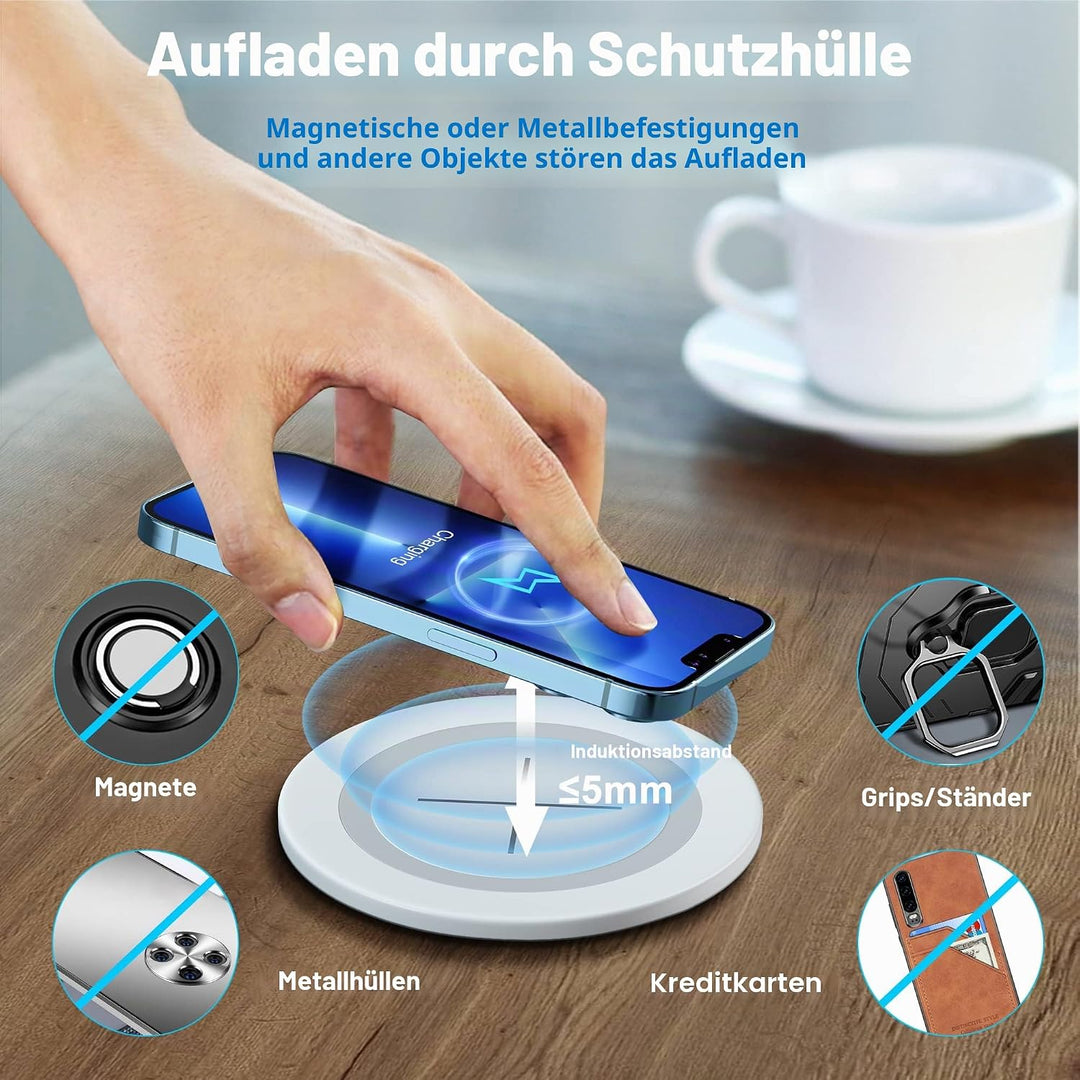 Wireless Charger, JE Make IT Simple Fast Kabelloses Ladegerät Induktive Ladestation Einbau von Furni