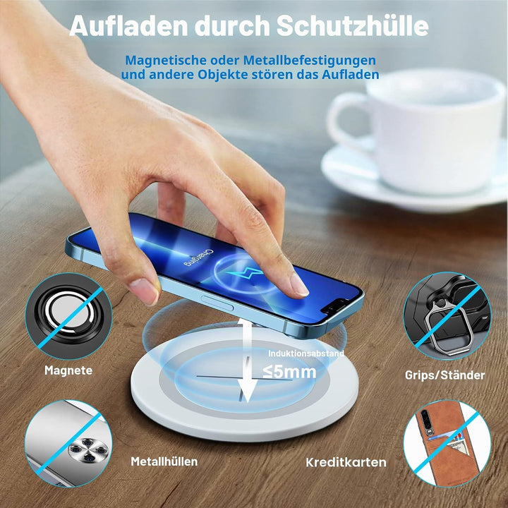 Wireless Charger, JE Make IT Simple Fast Kabelloses Ladegerät Induktive Ladestation Einbau von Furni