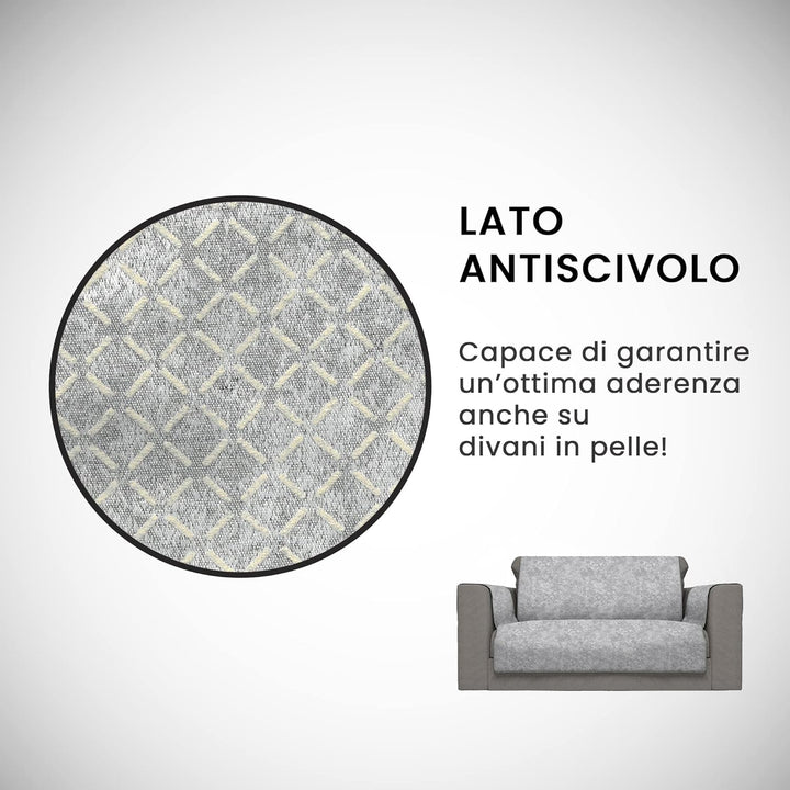 Italian Bed Linen “Glamour” rutschfest Sofa Abdeckung, Hell grau, 2 Plätze 2 Plätze Hell Grau, 2 Plä
