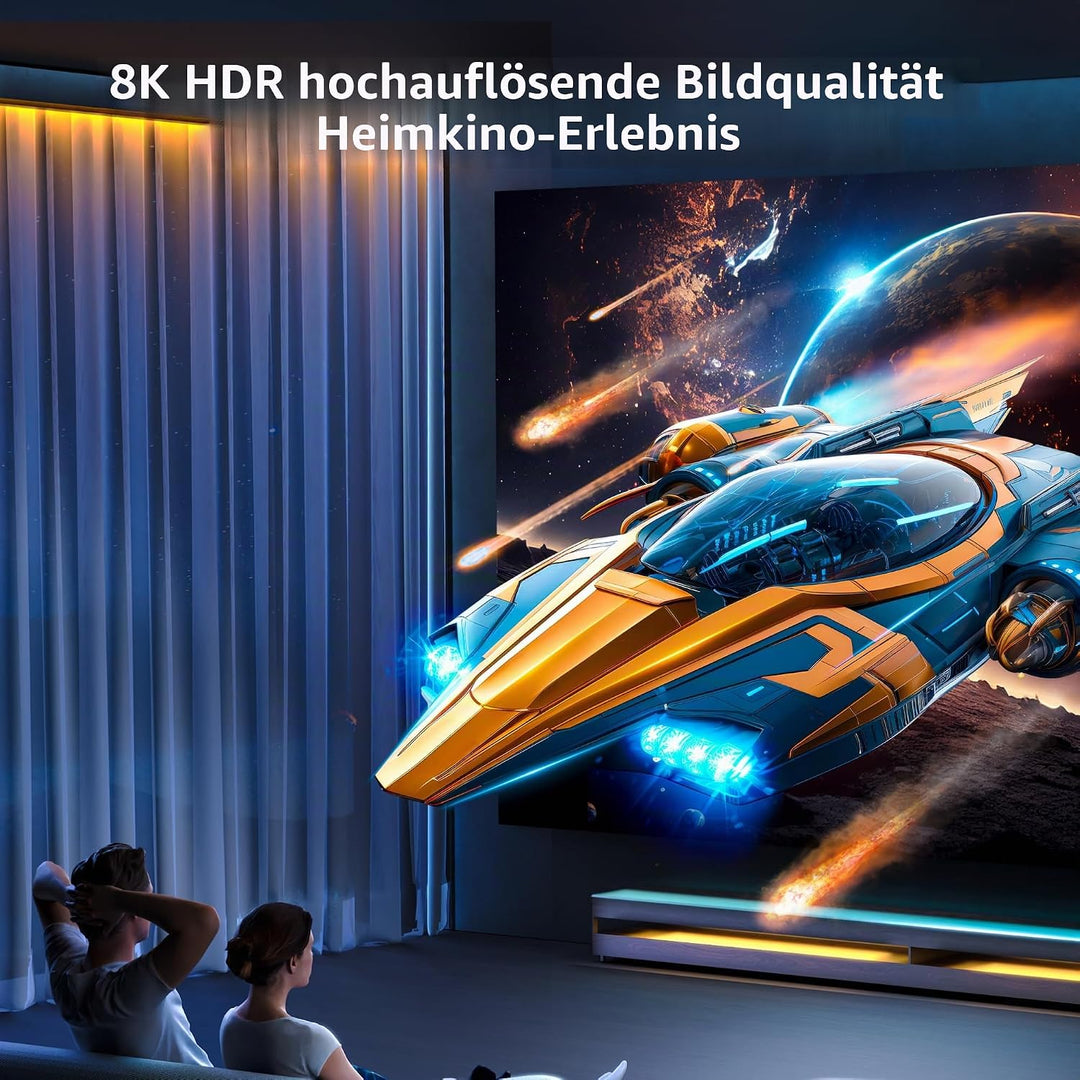 4K@144Hz HDMI 2.1 auf DisplayPort 1.4 Kabeladapter (1,8 m), 4K120Hz/8K unidirektionales aktives HDMI