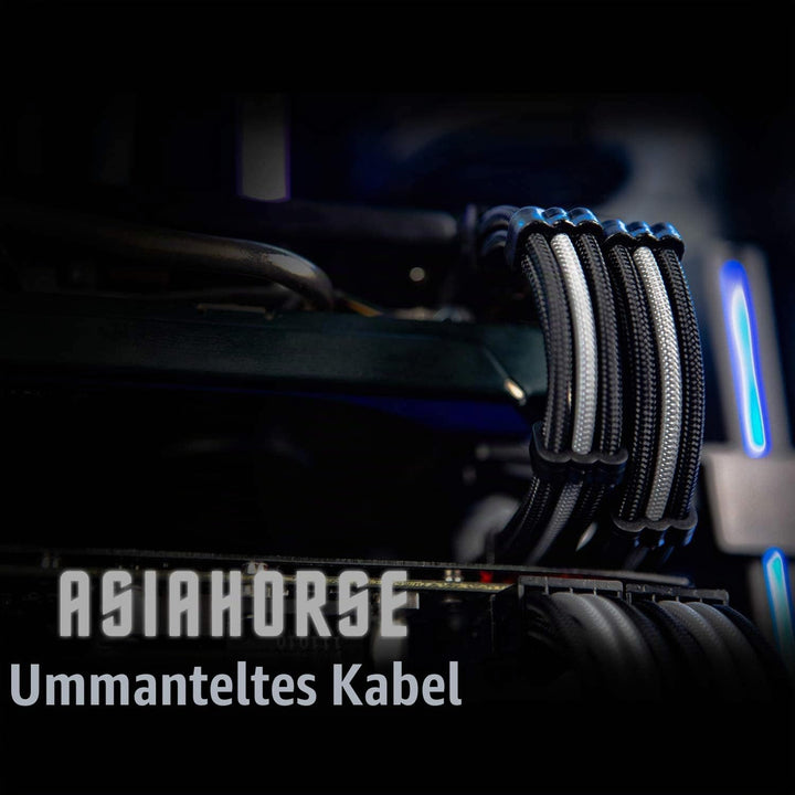 AsiaHorse Aktualisierung 16AWG Sleeved Cable Kit für PC/GPU/CPU, PSU Kabelverlängerung, PC Netzteil