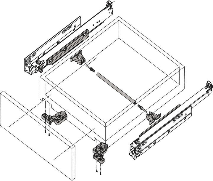 BLUM MOVENTO TIP-ON 760H Schubladenschienen, 350mm Vollauszug 40kg, 1 Paar inkl. Kupplung und Montag