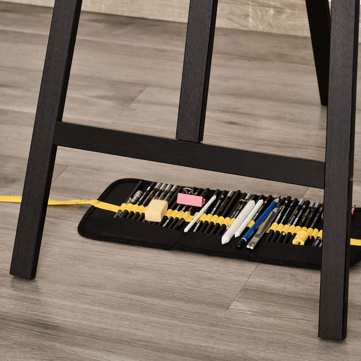 HOMCOM Staffelei Holz 134,5 cm hoch Holzstaffelei für Leinwände bis 108 cm Feldstaffelei Atelierstaf