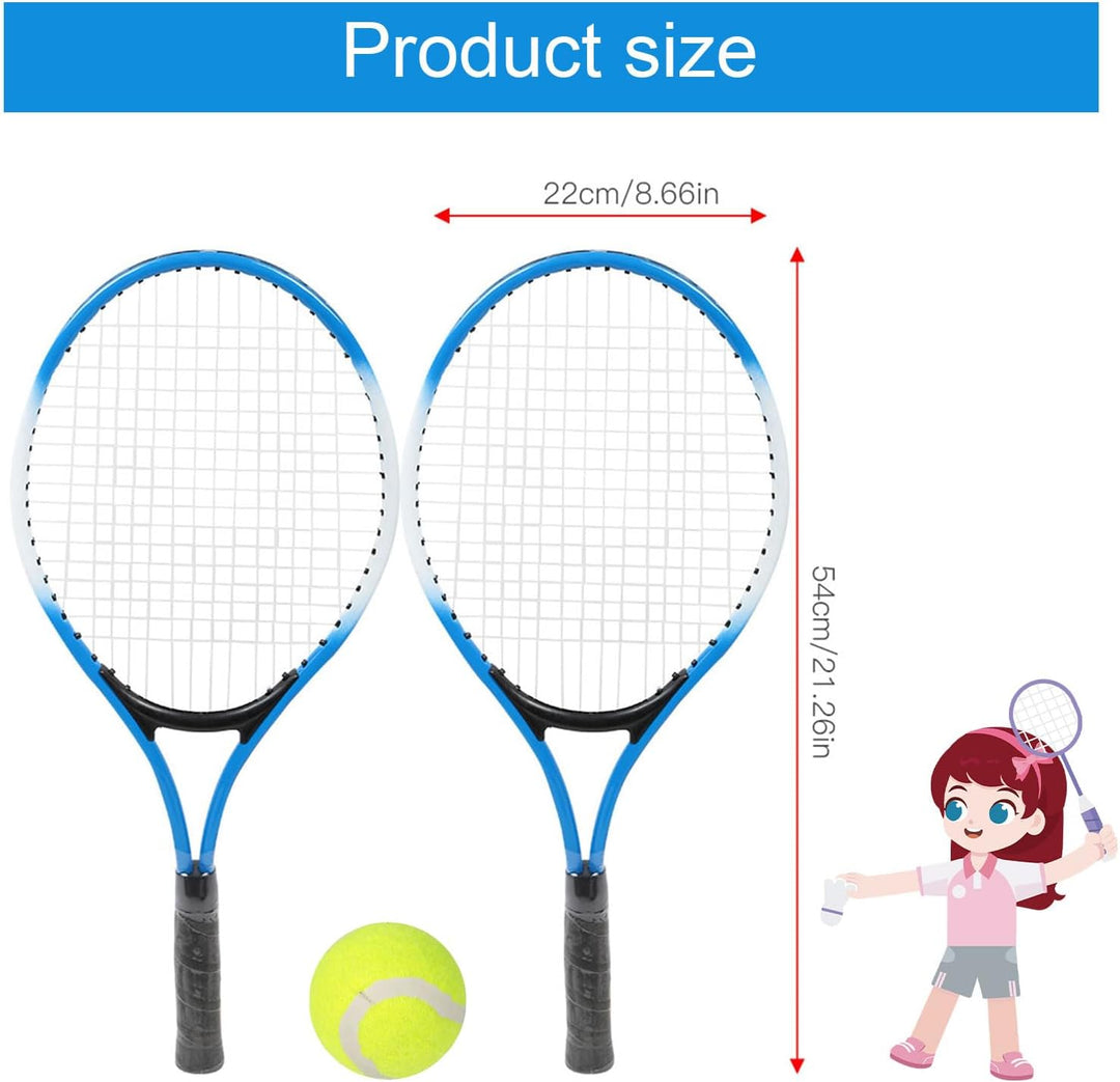 Mutuer Tennisschläger-Set für Kinder, 2 Tennisschläger mit 1 weichen Tennisball und 1 Tragetasche Te