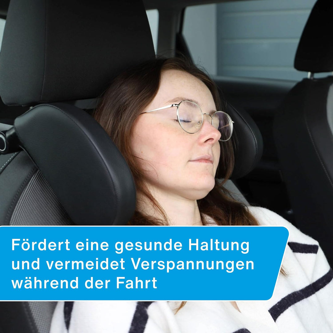 cartrend Komfort-Kopfstütze für Autositz, abnehmbare Nackenstütze, klappbar, 180° schwenkbar, verste