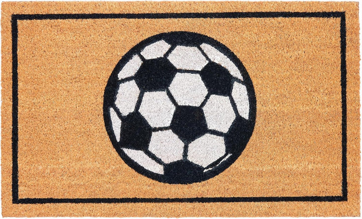 BRUBAKER Fussmatte für Aussen und Innen - Fussball - 45 x 75 cm Schmutzfangmatte aus 100% Kokos - Fu