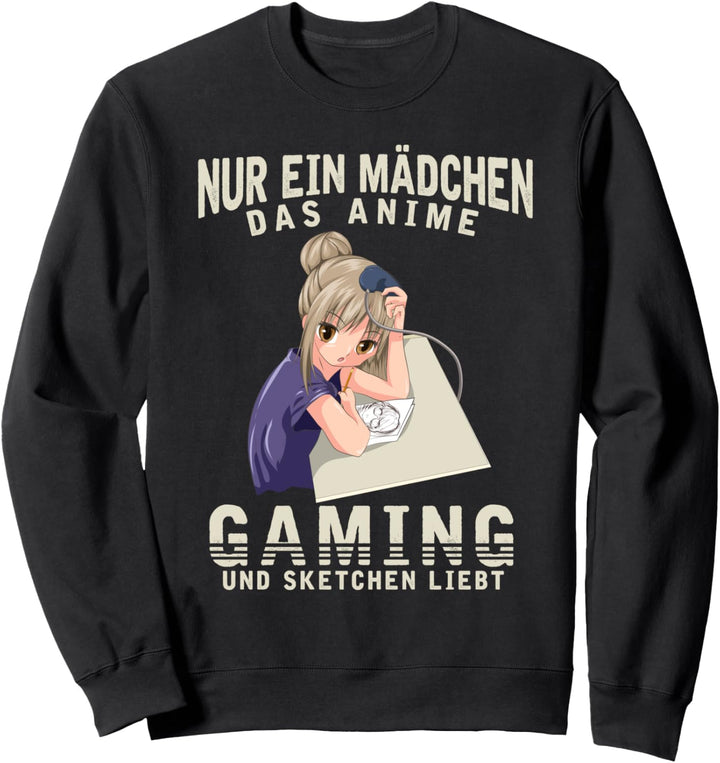 Videospiel Gamer Nerd Manga Sketchen Anime Gaming Mädchen Sweatshirt